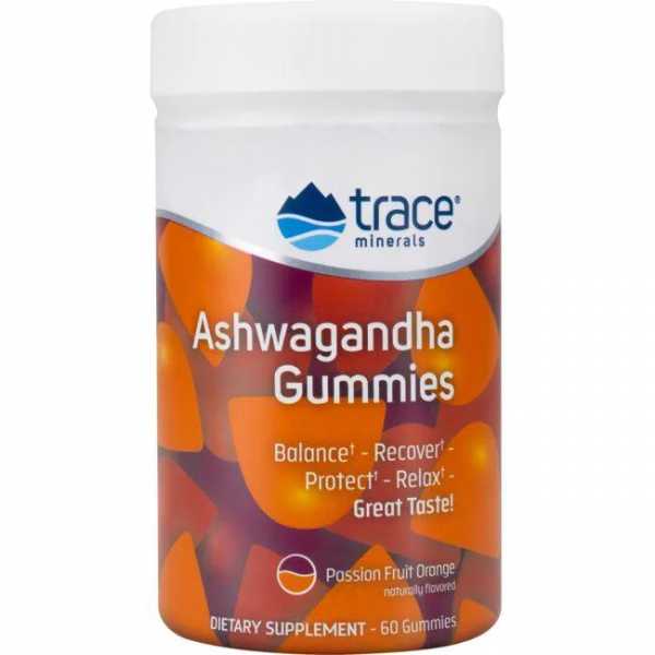 Trace Minerals Research, Ashwagandha Gummies, Passion Fruit Orange flavor, 60 Gummies
