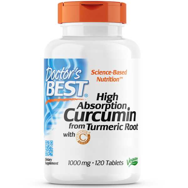 Doctor's Best, High Absorption Curcumin, 1000mg, 120 Tabletten