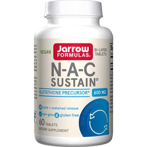Jarrow Formulas, NAC Sustain, 600mg, 60 Tabletten