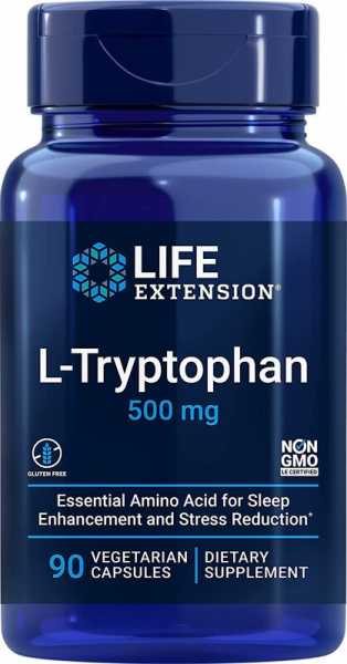 Life Extension, L-Tryptophan 500mg, 90 Veg. Kapseln