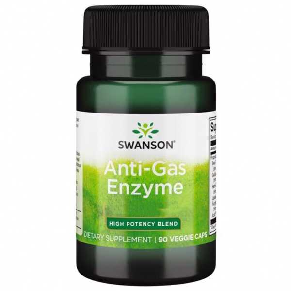 Swanson, Anti-Gas Enzyme - High Potency Blend, 40mg, 90 Veg Kapseln