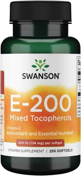 Swanson, Vitamin E, 200IU, 100 Weichkapseln