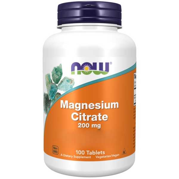Now Foods, Magnesium Citrate, 200mg, 100 Tabletten