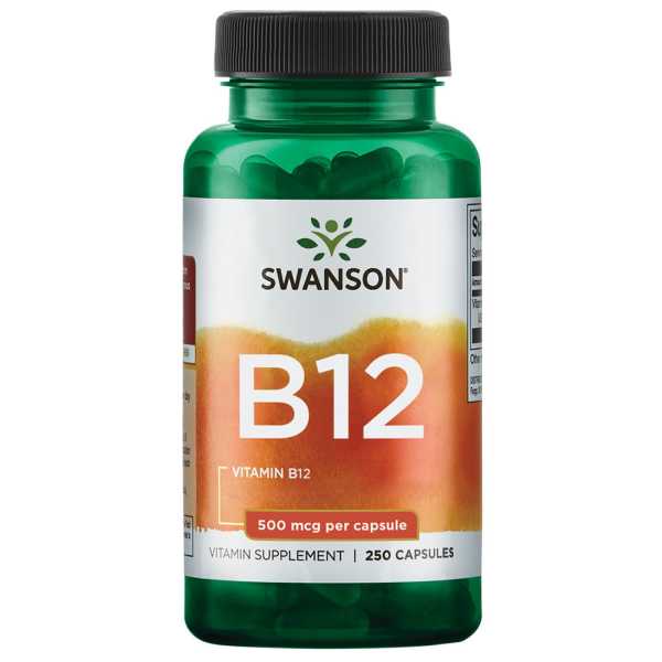 Swanson, Vitamin B12, 500mcg, 250 Kapseln