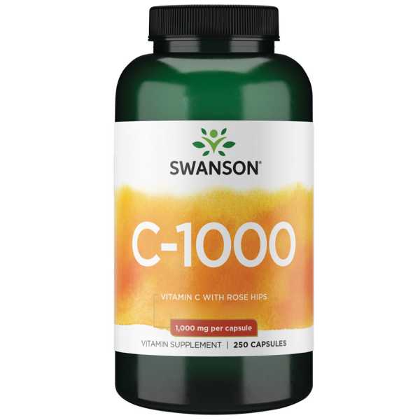 Swanson, Vitamin C with Rose Hips, 1000mg, 250 Kapseln | MHD 07/24