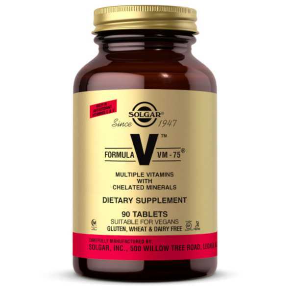 Solgar, Formel V, VM-75, Multiple Vitamine und Chelatierte Mineralien, 90 Tabletten