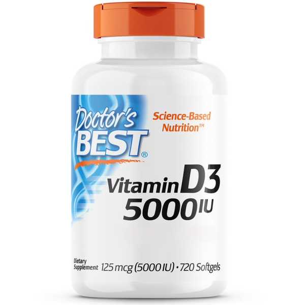 Doctor's Best, Vitamin D3 Depot, 5000 IU, 720 Weichkapseln | MHD 05/24