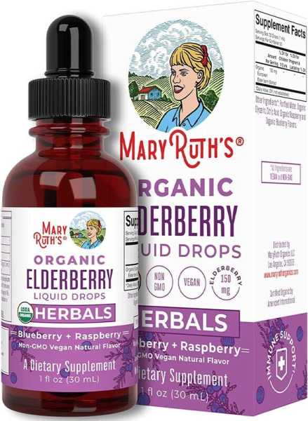 MaryRuth's, Elderberry Drops, Blueberry Raspberry, 30ml