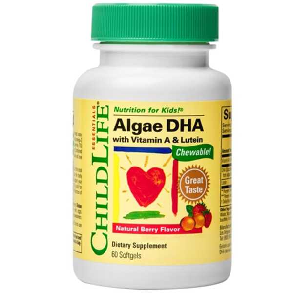 ChildLife Essentials, Algae DHA mit Vitamin A & Lutein, 60 Weichkapseln