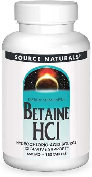 Source Naturals, Betain HCl, 650mg, 180 Tabletten