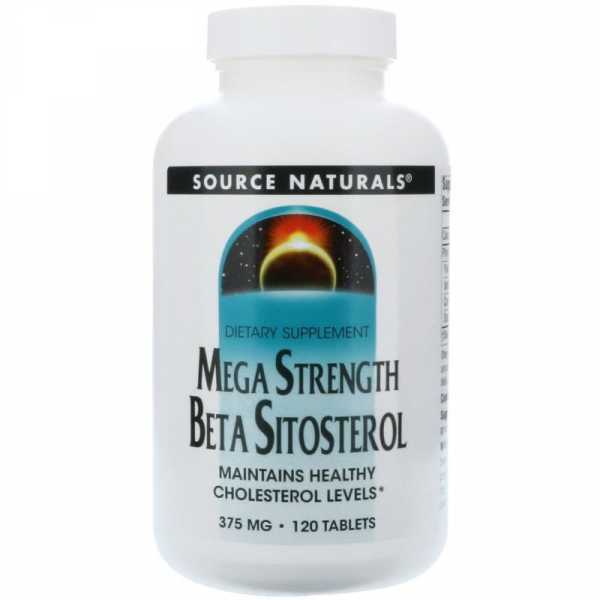 Source Naturals, Mega Strength Beta Sitosterol, 375 mg, 120 Vegetarische Tabletten
