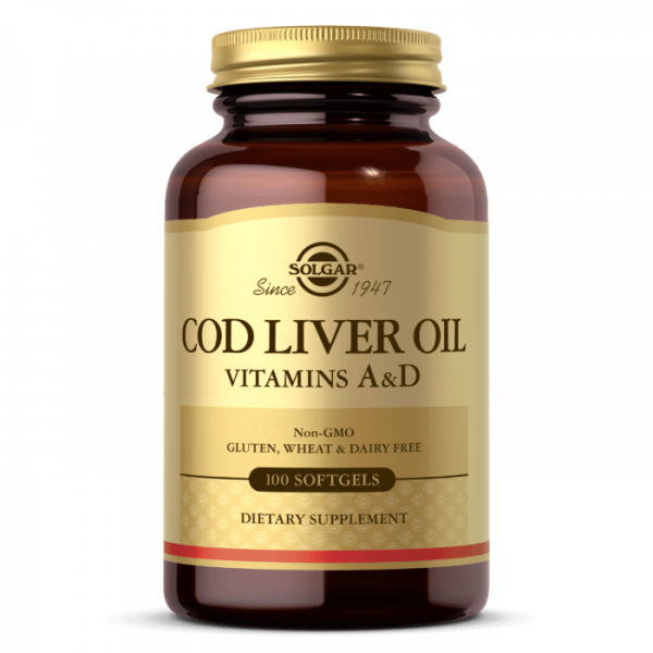 Solgar, Cod Liver Oil (Vitamin A & D), 100 Weichkapseln