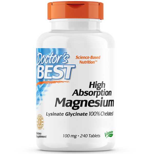Doctor's Best, High Absorption Magnesium, 240 veg.Tabletten