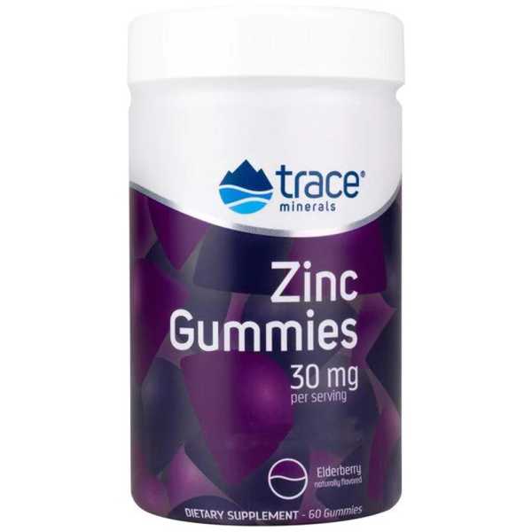 Trace Minerals Research, Zinc Gummies, Elderberry flavor, 60 Gummies
