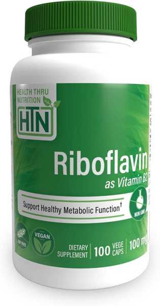Health Thru Nutrition, ​Riboflavin Vitamin B2, 100mg, 100 Kapseln
