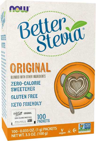 Now Foods, Better Stevia Original, 100 Pakete