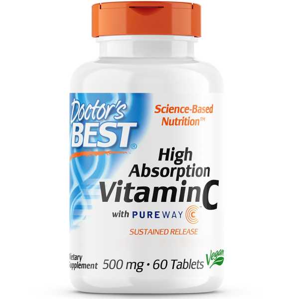 Doctor's Best, Sustained Release Vitamin C, 500mg, 60 veg. Tabletten